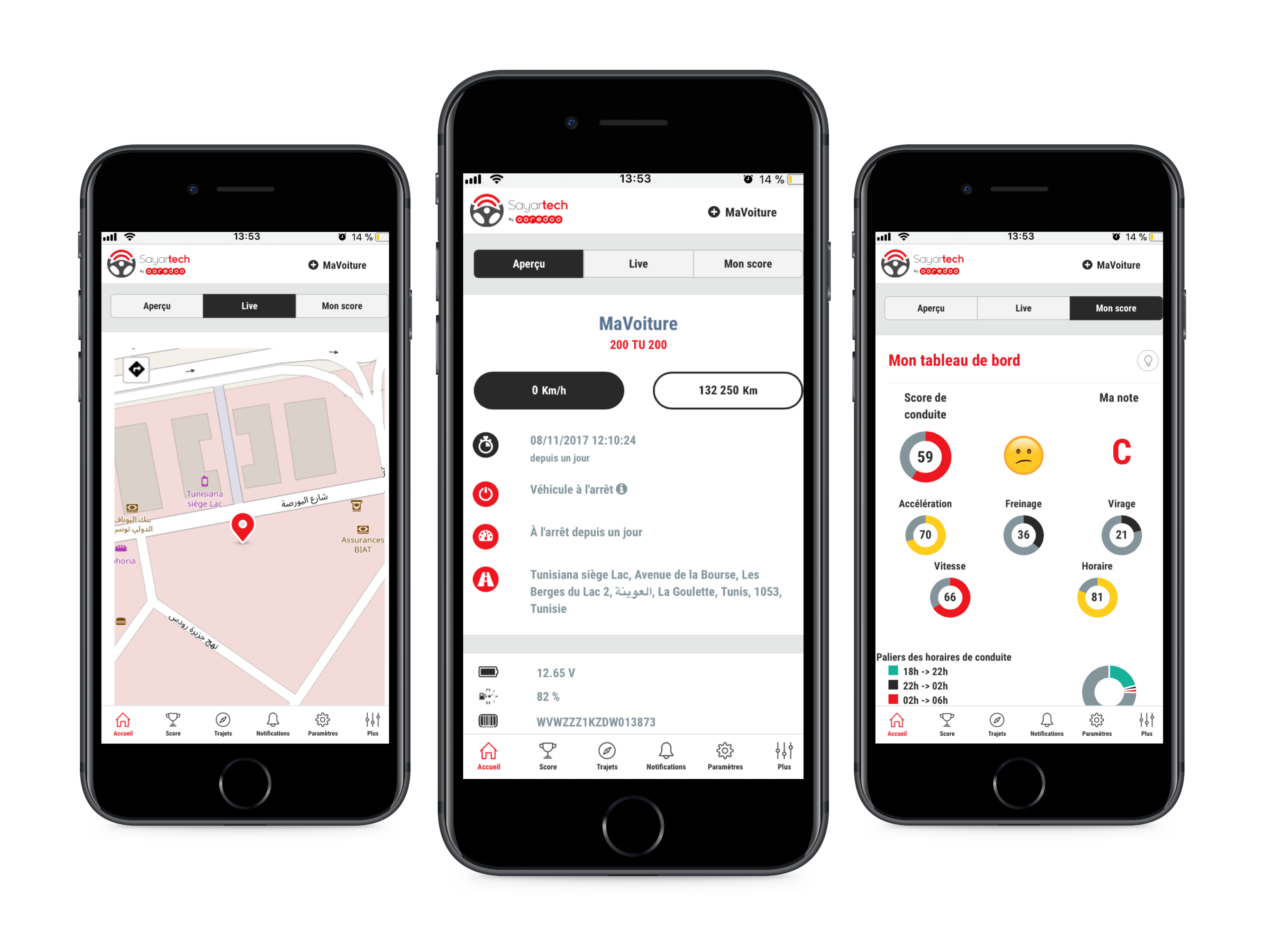 Sayartech — Connected car mobile app screens